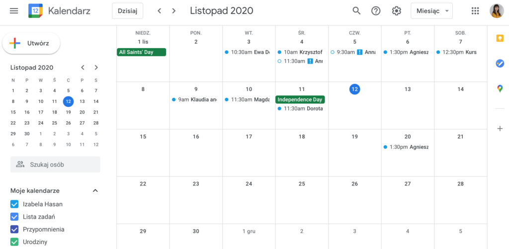 Narzędzia WA: Google Calendar